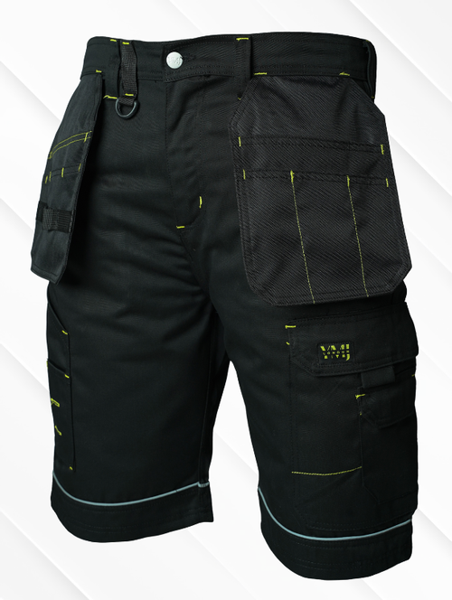 YMJ London Men Robast Pro Work Shorts Black