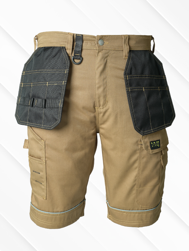 YMJ London Men Robast Pro Work Shorts Khaki