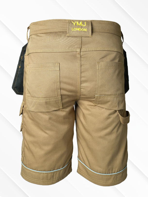 YMJ London Men Robast Pro Work Shorts Khaki
